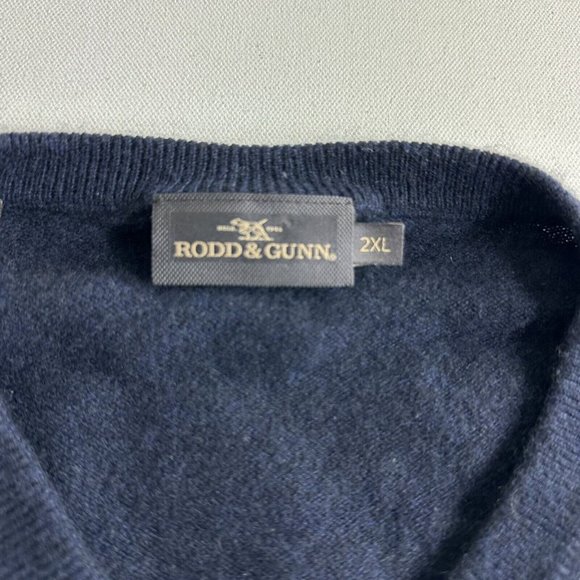 Rodd and Gunn Sweater Mens Size 2XL Wool Cashmere Blend Navy Blue Long Sleeve - Picture 4 of 8